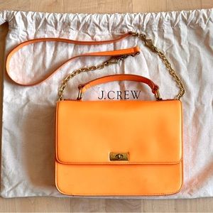 J Crew Edie Tangerine Leather Bag EUC